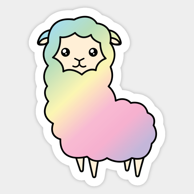 Rainbow llama - Llama - Sticker | TeePublic